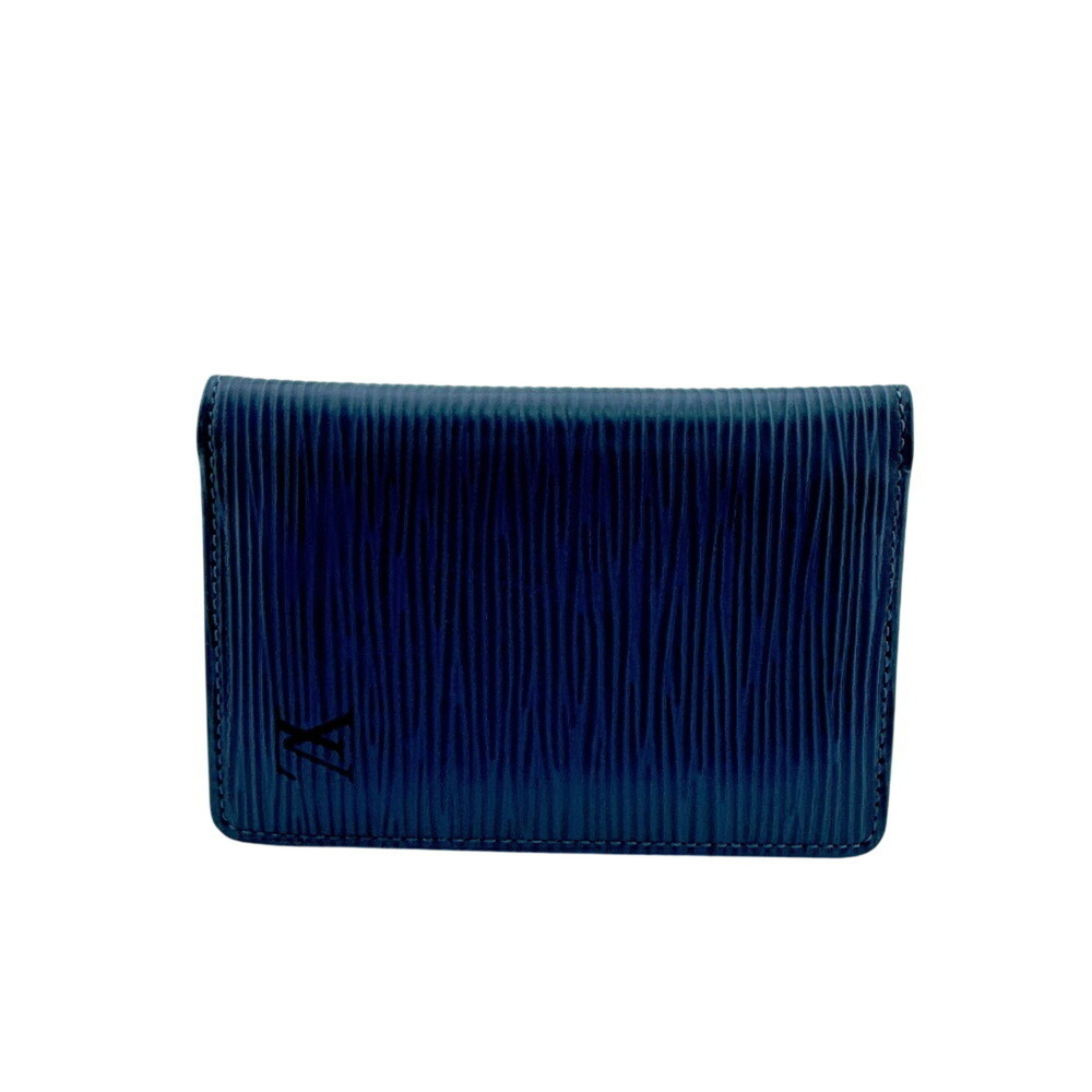 LOUIS VUITTON M61821 Business Card Holder/Pass Case Organizer de Poche Epi Blue